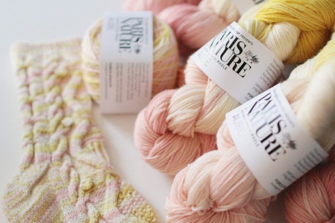 skein pink and yellow