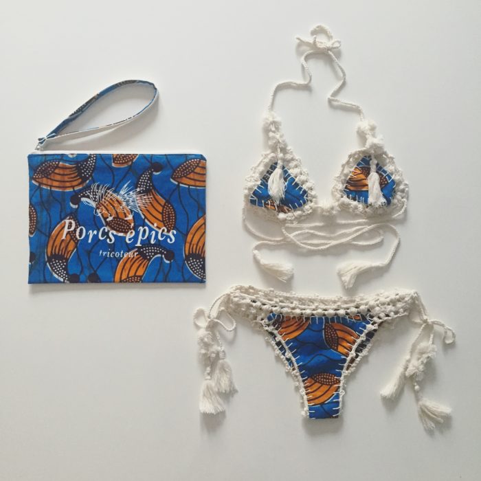 Bikinis brésiliens : crochet X tissus africains tissu africain Porcs-épics Tricoteur